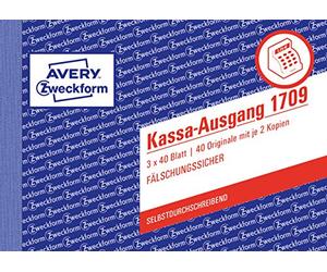 Avery Zweckform 1709 au comptant de sortie, A6 Paysage, fälschungssicher, 3 x 40 feuilles, blanc, jaune, rose