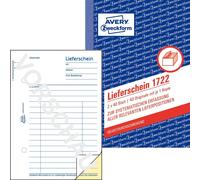 Avery Dennison Zweckform 1722 lieferschein, DIN A6, autocopiant, 2 x 40 feuilles, blanc, jaune
