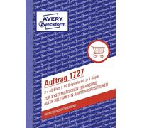 Avery Zweckform® 1727 1727 Ordre, DIN A6, autocopiant, 2 x 40 feuilles, blanc, jaune