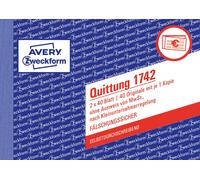 Avery Zweckform 1742 Receipt Small Business (A6 Cross, self-Copy, 2x40 Sheets) W