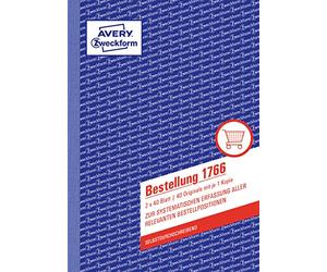 Avery Zweckform 1766 Commande (A5, autocopiant, 2 x 40 feuilles) Blanc/Jaune