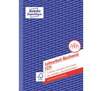 Avery Zweckform® 1771 1771 Attestation de travail à façon, DIN A5, autocopiant, 3 x 40 feuilles, blanc, jaune, rose