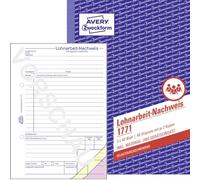 AVERY Zweckform 1771 Répulsif de travail des salaires (A5, autodictoire, pour l'Allemagne et l'Autriche, reconnu par l'Office financier, 3 x 40 feuilles) Blanc/jaune/rose