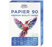 Avery Zweckform 2563 Papier Qualité premium pour imprimantes laser et jet d'encre Sans bois, blanc, vierge, pour copies, correspondance, impressions couleur A4, 90g 500 feuilles (Import Allemagne)