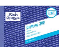 Avery Zweckform 300 reçu avec TVA (A6 Paysage, avec 1 feuilles de papier bleu bl