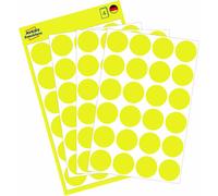 Avery Zweckform 3007, Points de repère, ? 18 mm, 96 points de repère / 4 feuilles, jaune