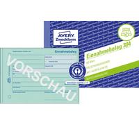 Avery Zweckform 304, Titre de recette, A6 horizontal, vert, 50 originaux, 50 feuilles
