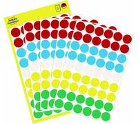 Avery Zweckform 3088, Points de repère, ? 12 mm, 270 points de repère / 5 feuilles, Multicolore