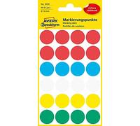Avery Pastilles de codage 3089 Ø 18 mm – Lot de 96 (4 feuilles) Couleurs assorties