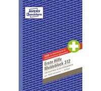 Avery Zweckform 312 Block Détecteur de premiers secours (A5, 50 originale) 50 feuilles, blanc