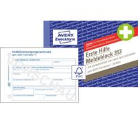 Avery Zweckform 313, Bloc de signalement des premiers secours, A6 horizontal, 50 originaux, 50 feuilles