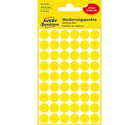 Avery Zweckform® 3144 3144 Points de repère - Ø 12 mm, 5 feuilles/270 étiquettes, jaune