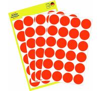 Avery Zweckform 3172, Points de repère, ? 18 mm, 96 points de repère / 4 feuilles, rouge fluo
