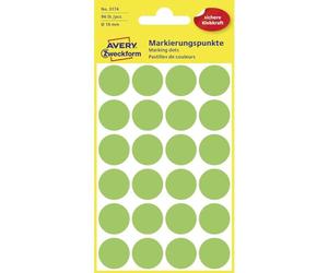 Avery Zweckform 3174 Lot de 96 pastilles codantes Vert clair Diamètre 18 mm 4 feuilles