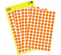 Avery Zweckform 3178, Points de repère, ? 8 mm, 416 points de repère / 4 feuilles, orange fluo