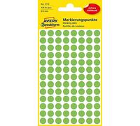 Avery pastilles de marquage 3179 — Ø 8 mm, 416 pastilles (4 feuilles), papier mat vert fluo