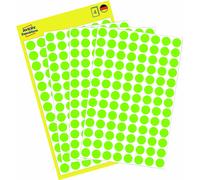 Avery Zweckform 3179, Points de repère, ? 8 mm, 416 points de repère / 4 feuilles, vert fluo