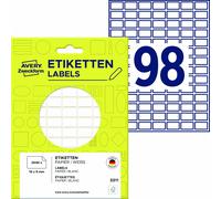 Avery Zweckform 3311, Étiquettes multi-usages, 16 x 9 mm, 2 646 étiquettes / 27 feuilles, blanc