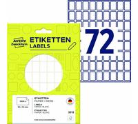 Avery Zweckform 3312, Étiquettes multi-usages, 18 x 12 mm, 1 800 étiquettes / 25 feuilles, blanc