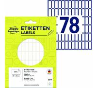 Avery Zweckform 3317, Étiquettes multi-usages, 20 x 8 mm, 2 184 étiquettes / 28 feuilles, blanc