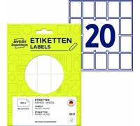 Avery Zweckform 3321, Étiquettes multi-usages, 32 x 23 mm, 560 étiquettes / 28 planches, blanc