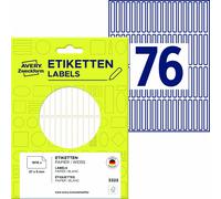 Avery Zweckform 3322, Étiquettes multi-usages, 37 x 5 mm, 1 976 étiquettes / 26 feuilles, blanc