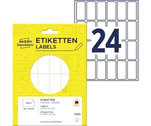 Avery Zweckform 3324 Paquet de 648 étiquettes tout usage 38 x 18 mm (Blanc) (Import Allemagne)