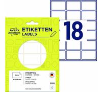 Avery Zweckform 3325, Étiquettes multi-usages, 38 x 24 mm, 522 étiquettes / 29 planches, blanc