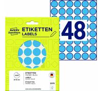 Avery Zweckform 3375, Points de repère, ? 18 mm, 1 056 points de repère / 22 feuilles, bleu