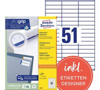 Avery Zweckform 3420 Étiquettes universelles, 70 x 16,9 mm, 100 feuilles/5.100 étiquettes, blanc