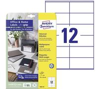 Avery Zweckform 3424-10 Etiquette universelles 105 x 48 mm papier blanc 120 pc(s) fixation permanente imprimante laser couleur, imprimante laser