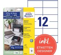 Avery Zweckform 3424-10 Étiquettes, Home Office, petit paquet, A4 avec ultragrip, étiquettes d'adresse 105 x 48 mm, blanc
