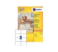 Avery Zweckform 3427 - Adhésif Permanent - Blanc - 105 X 74 Mm 800 Étiquette(S) (100 Feuille(S) X 8 Étiquettes