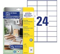 Avery-Zweckform LR3475-10 Etiquette universelles 70 x 36 mm papier recyclé blanc 240 pc(s) fixation permanente imprimante laser