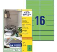 Avery Zweckform 3454 Étiquettes de couleur, A4, 105 x 37 mm, 100 feuilles/1.600 étiquettes, vert