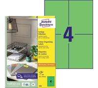 Avery Zweckform 3458 Étiquettes de couleur, A4, 105 x 148 mm, 100 feuilles/400 étiquettes, vert