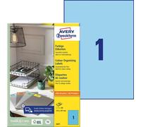 Avery Zweckform 3471 Étiquettes de couleur, A4, 210 x 297 mm, 100 feuilles/100 étiquettes, bleu