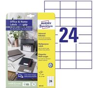 Avery Zweckform 3474-10 Etiquette universelles 70 x 37 mm papier blanc 240 pc(s) fixation permanente imprimante à jet dencre, imprimante laser, imprimante