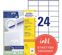 Avery Zweckform 3475 Étiquettes universelles, A4 avec ultragrip, étiquettes d'adresse 70 x 36 mm, blanches