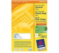 Avery Étiquettes universelles 3484-200 105x37 mm papier blanc fixation permanente laser 3520 pcs