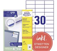 Avery Zweckform 3489 Etiquette universelles 70 x 29.7 mm papier blanc 3000 pc(s) fixation permanente imprimante laser couleur, imprimante laser