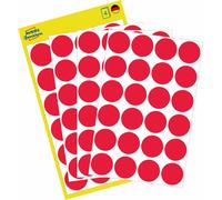Avery Zweckform 3595, Points de repère, ? 18 mm, 96 points de repère / 4 feuilles, rouge