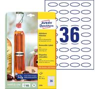 AVERY Zweckform 360 Bottle Labels Self-Adhesive (40 x 20 mm, Oval, Sticker Ideal