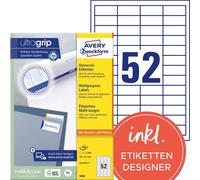 Avery Zweckform 3650 Étiquettes universelles, 48 x 21 mm, 100 feuilles/5 200 étiquettes, blanc