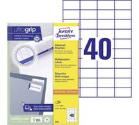 Avery 4000 Etiquettes Autocollantes Multi-usages (40 par Feuille) - 52,5x29,7mm - Impression Laser - Jet d'Encre - Blanc (3651)