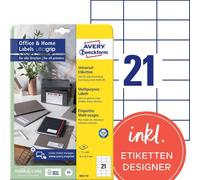Avery Zweckform 3652-10 Étiquettes, bureau à domicile, petit paquet, A4 avec ultragrip, étiquettes d'adresse 70 x 42,3 mm, blanc