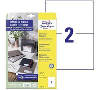 Avery Zweckform 3655-10 d'étiquettes universelles (A4, papier mat, 20 pièces, 210 x 148 mm) 10 feuilles Blanc