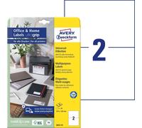 Avery Zweckform 3655-10 Étiquettes, Home Office, petit paquet, A4 avec ultragrip, étiquettes d'adresse, étiquettes d'expédition 210 x 148 mm, blanc