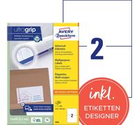Avery Zweckform 3655 Étiquettes universelles, A4 avec ultragrip, 210 x 148 mm, blanc