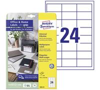 Avery-Zweckform 3658-10 Etiquette universelles 64.6 x 33.8 mm papier blanc 240 pc(s) fixation permanente imprimante à jet d'encre